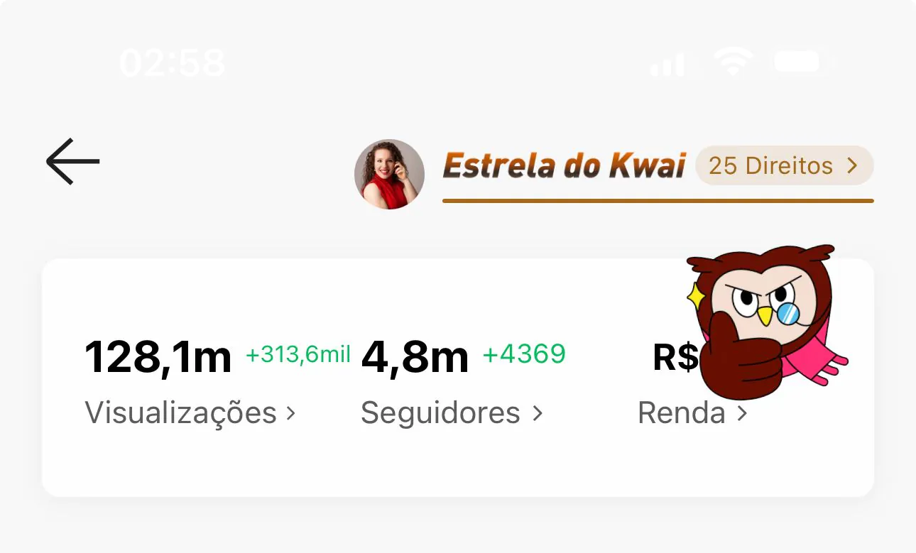 omo manter consistência no Kwai e crescer todos os dias com calendário de conteúdo e gráfico de crescimento diário