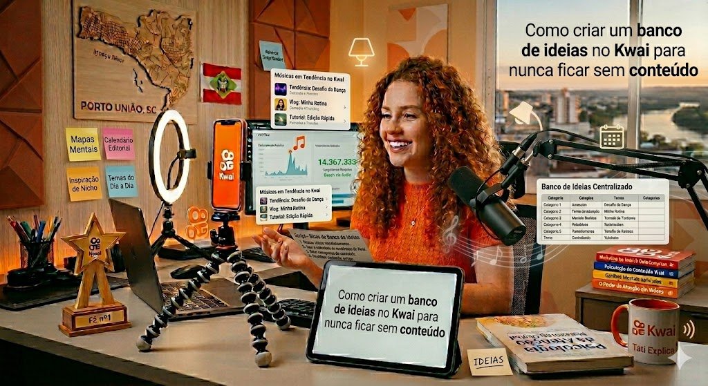 Como criar um banco de ideias no Kwai para nunca ficar sem conteúdo com sistema de organização de pautas e ideias de vídeo