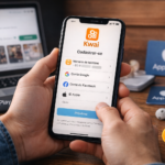 Tela de cadastro do aplicativo Kwai com opções de login por telefone, Google, Facebook e Apple