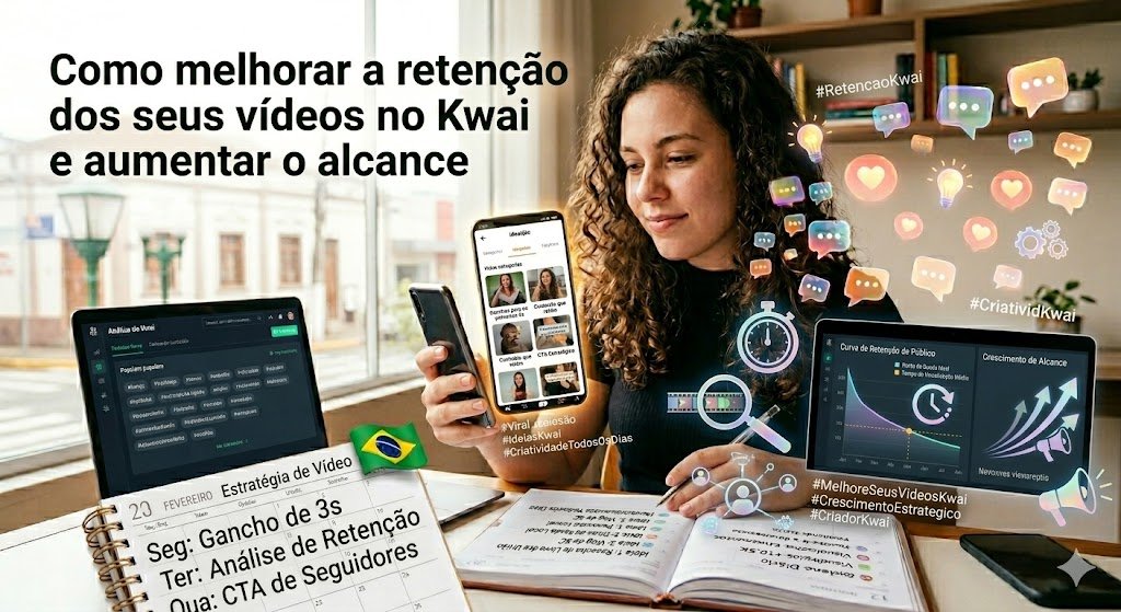 Como melhorar a retenção dos seus vídeos no Kwai e aumentar o alcance com curva de retenção e estratégia de gancho