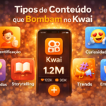 Tipos de conteúdo que bombam no Kwai identificação, curiosidade, dicas rápidas, storytelling, trends e emocionante
