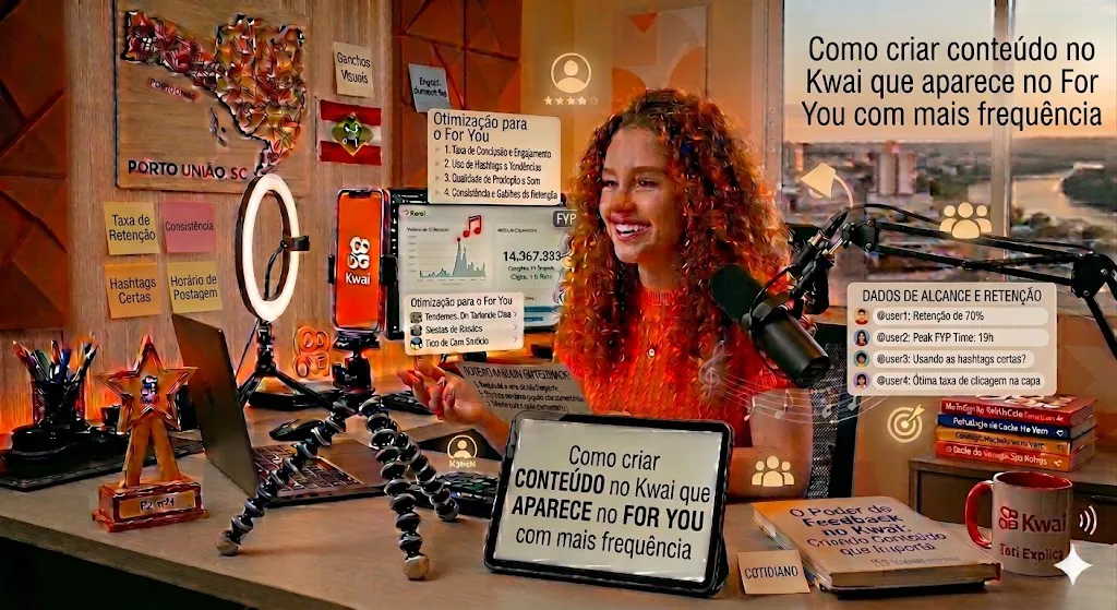 Como criar conteúdo no Kwai que aparece no For You com mais frequência com retenção engajamento e consistência