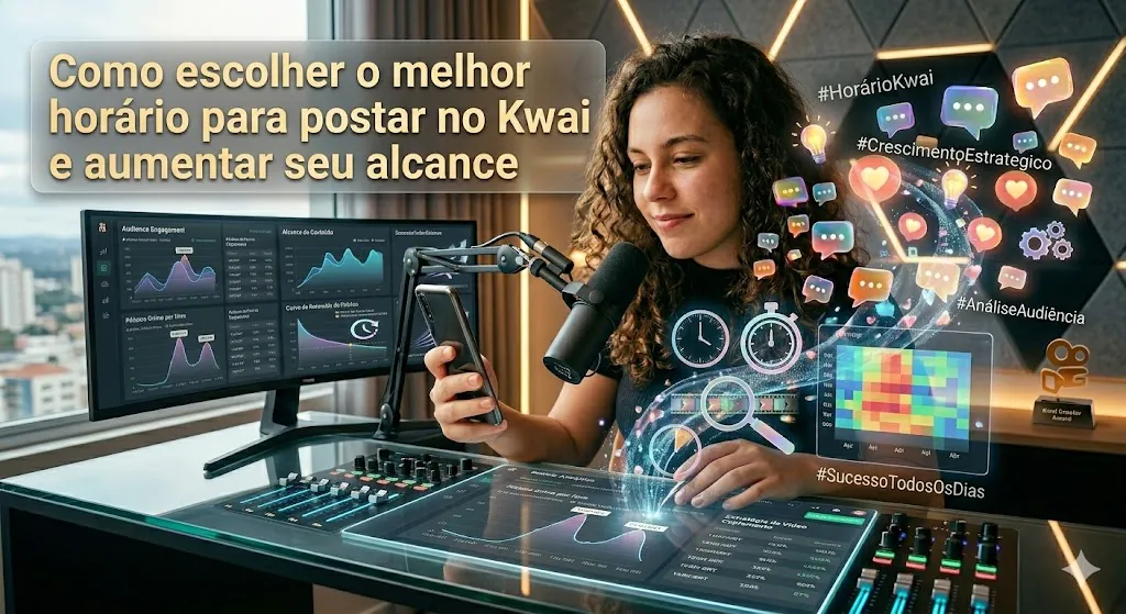 Como escolher o melhor horário para postar no Kwai e aumentar o alcance com gráficos de audiência e análise de horários